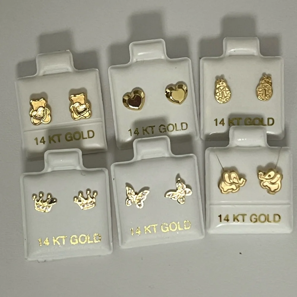Real 14k Gold Stud Earrings